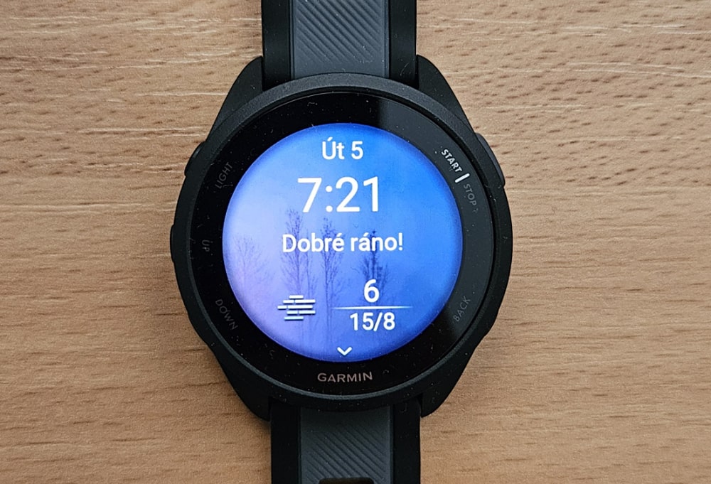 displej hodinek garmin forerunner 165